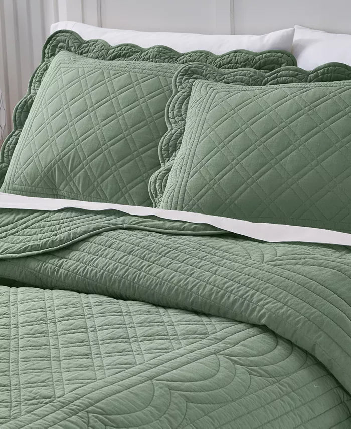 Charter Club Bailey Scallop 3-Piece Quilt Set – Full/Queen