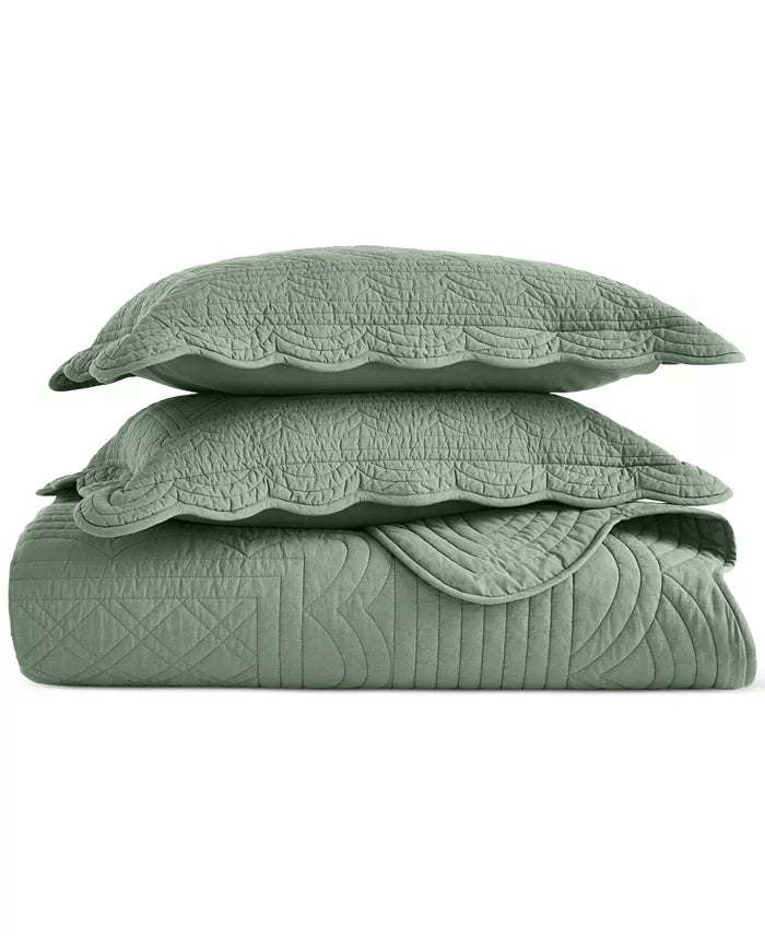 Charter Club Bailey Scallop 3-Piece Quilt Set – Full/Queen