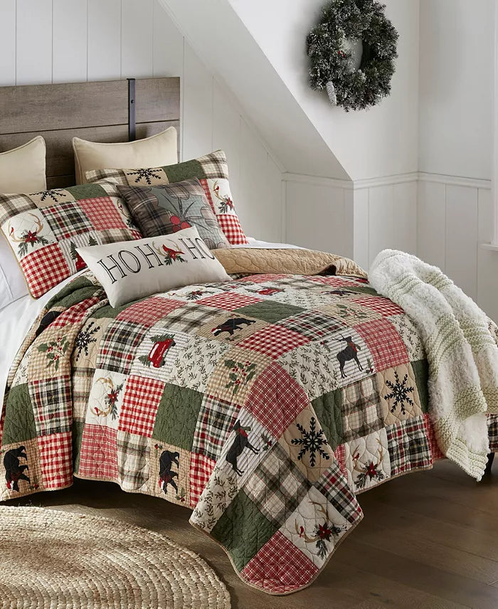 Your Lifestyle Holly Forest Patchwork 3-Piece Quilt Set – King $485