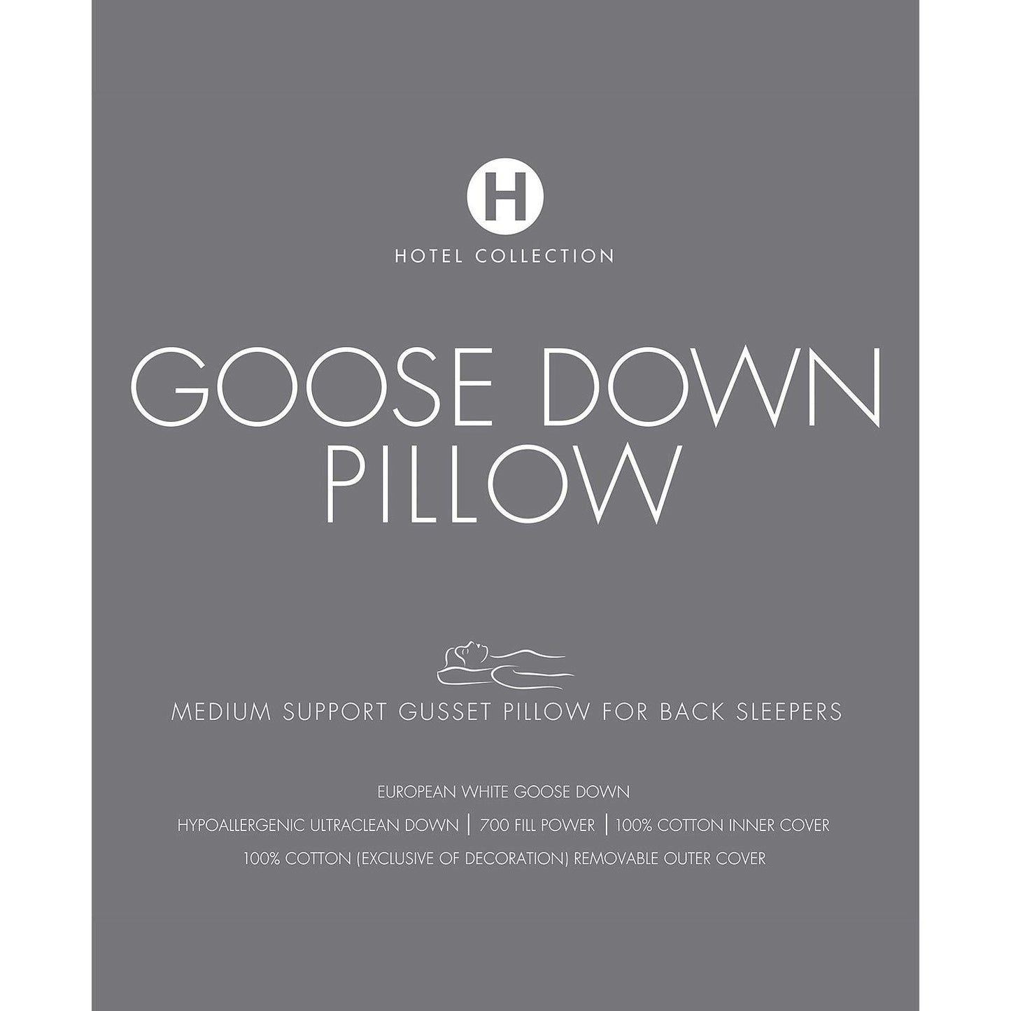 Hotel Collection European White Goose Down Pillow King Medium Density MSRP $480