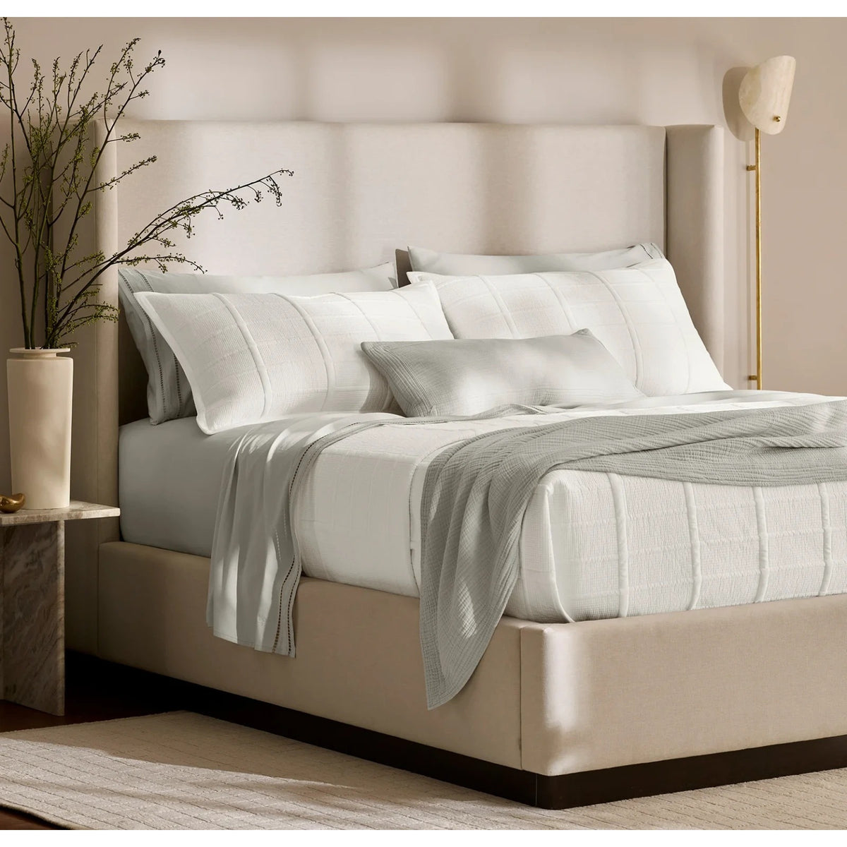Boll and Branch Signature Modern Grid Quilt $499 SOLD OUT