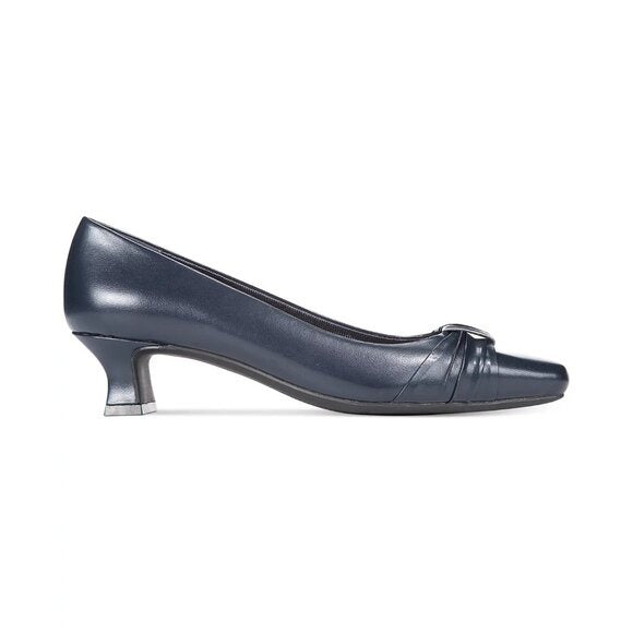 Easy Street Womens Waive Pumps Silver Bow Detail Square Toe 7 MSRP $55