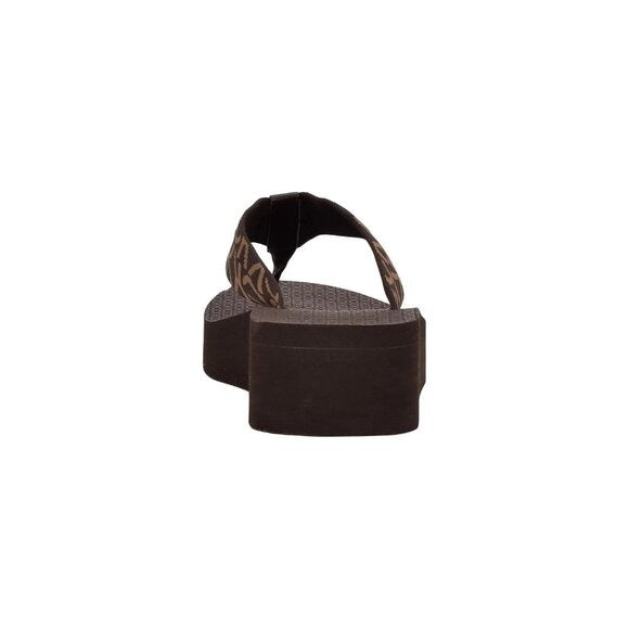 Calvin Klein Womens Meena Logo Platform Flip Flops Brown Size 6 MSRP $39
