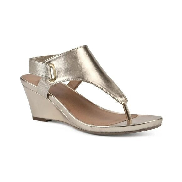 White Mountain Womens All Dres Wedge Sandals Black Size 9 MSRP $79