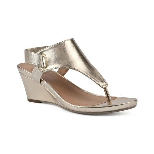 White Mountain Womens All Dres Wedge Sandals Black Size 9 MSRP $79