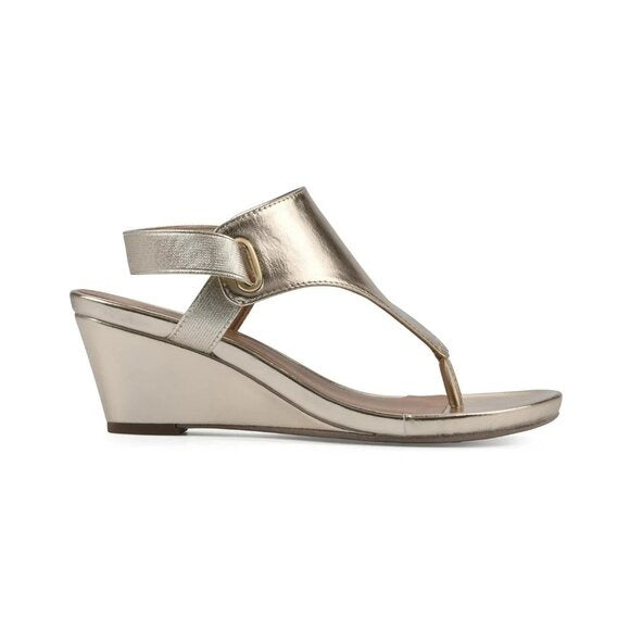 White Mountain Womens All Dres Wedge Sandals Black Size 9 MSRP $79