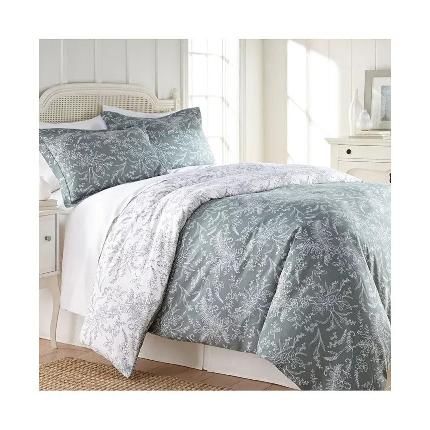 Southshore Fine Linens Winter Brush Reversible Floral Duvet Cover Set – Full/Queen