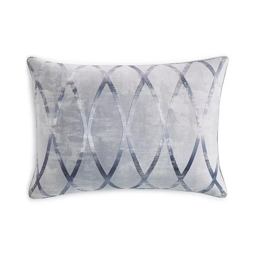 Hotel Collection Dimensional Comforter Set Full Queen Gray/Blue MSRP $550