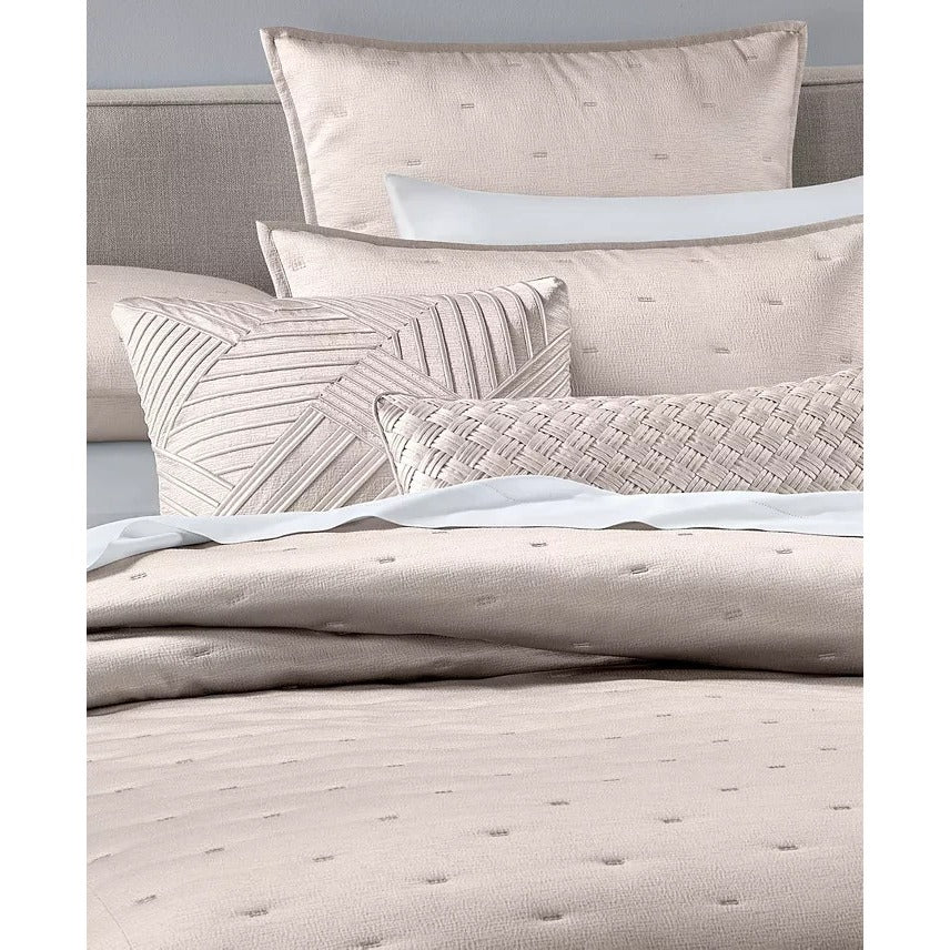 Hotel Collection Glint 3 piece Coverlet Set Blush Beige King $500 MSRP