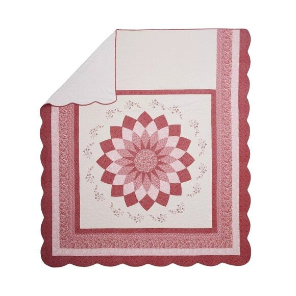 Modern Heirloom Charlotte Bedspread King Red Floral MSRP $260