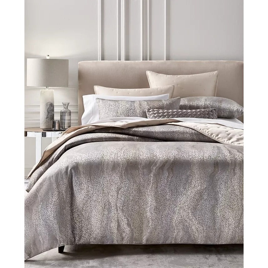 Hotel Collection Terra 3 Pc Duvet Set queen Gray Taupe MSRP $475