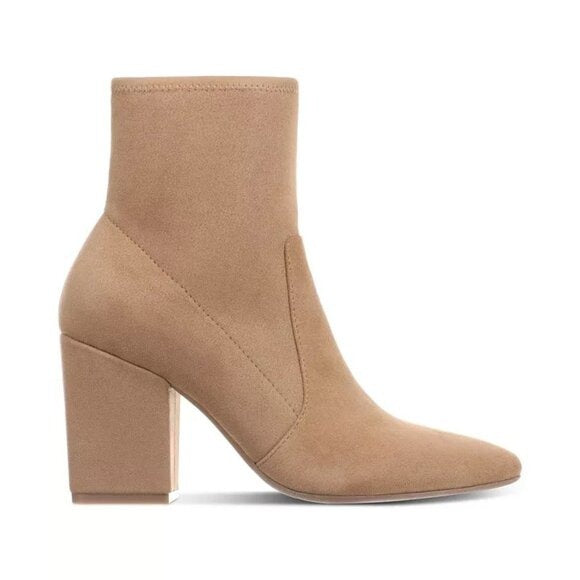 Lydiaa Pointed Toe Block Heel Booties Camel On 34th Color Camel Zip Up $98