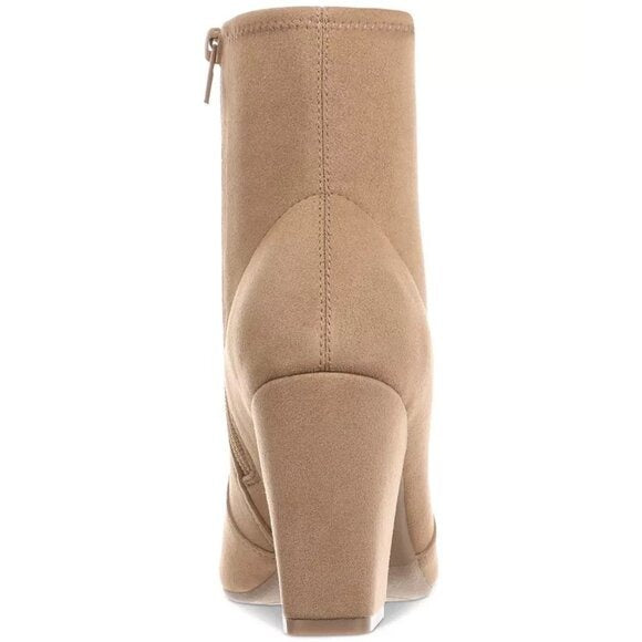 Lydiaa Pointed Toe Block Heel Booties Camel On 34th Color Camel Zip Up $98