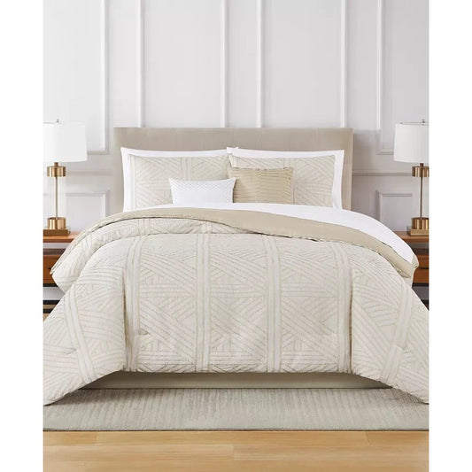 Macy's Crinkle Geo 9-Pc. Comforter Set King $260 MSRP
