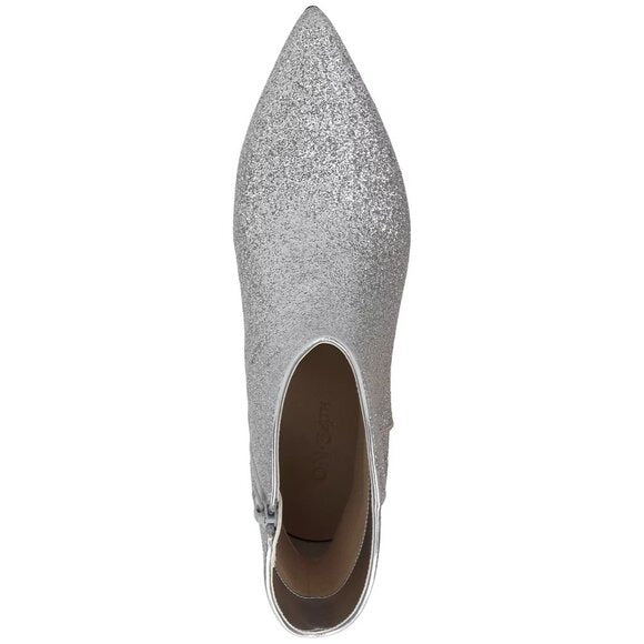 On 34th Aatira Tulip Booties Silver Glitter Ankle Boots SILVER MSRP $99