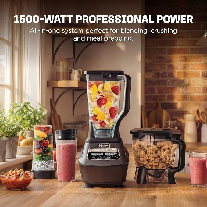 Ninja Mega Kitchen System, 1500W, 72Oz Pitcher, 8-Cup, Black $219