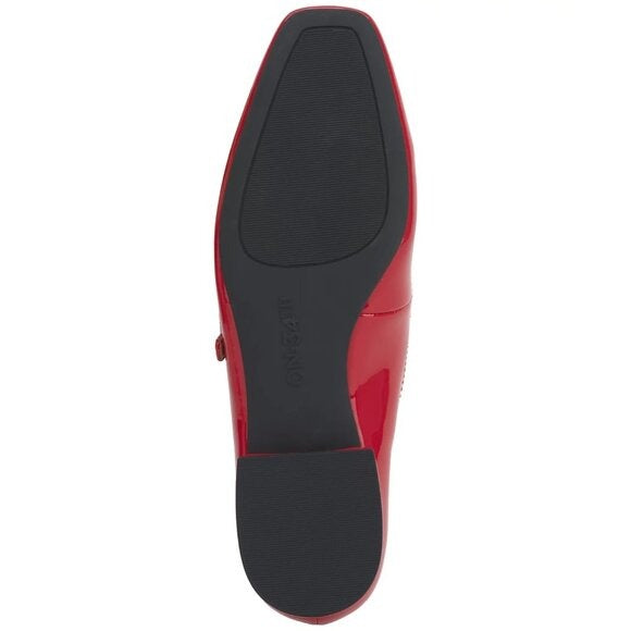 On 34th Womens Saadet Rhinestone Buckle Mary Jane Flats Red  MSRP $79