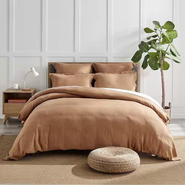 LEVTEX HOME Washed Linen Duvet Cover – Sandstone – King/Cal King