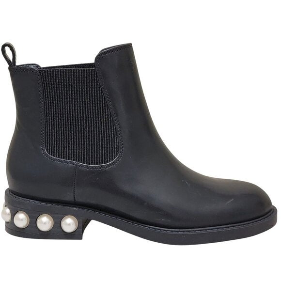 On 34th Womens Jeovana Pearl Chelsea Boots Black Faux Leather  MSRP $119.50