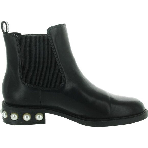 On 34th Womens Jeovana Pearl Chelsea Boots Black Faux Leather  MSRP $119.50