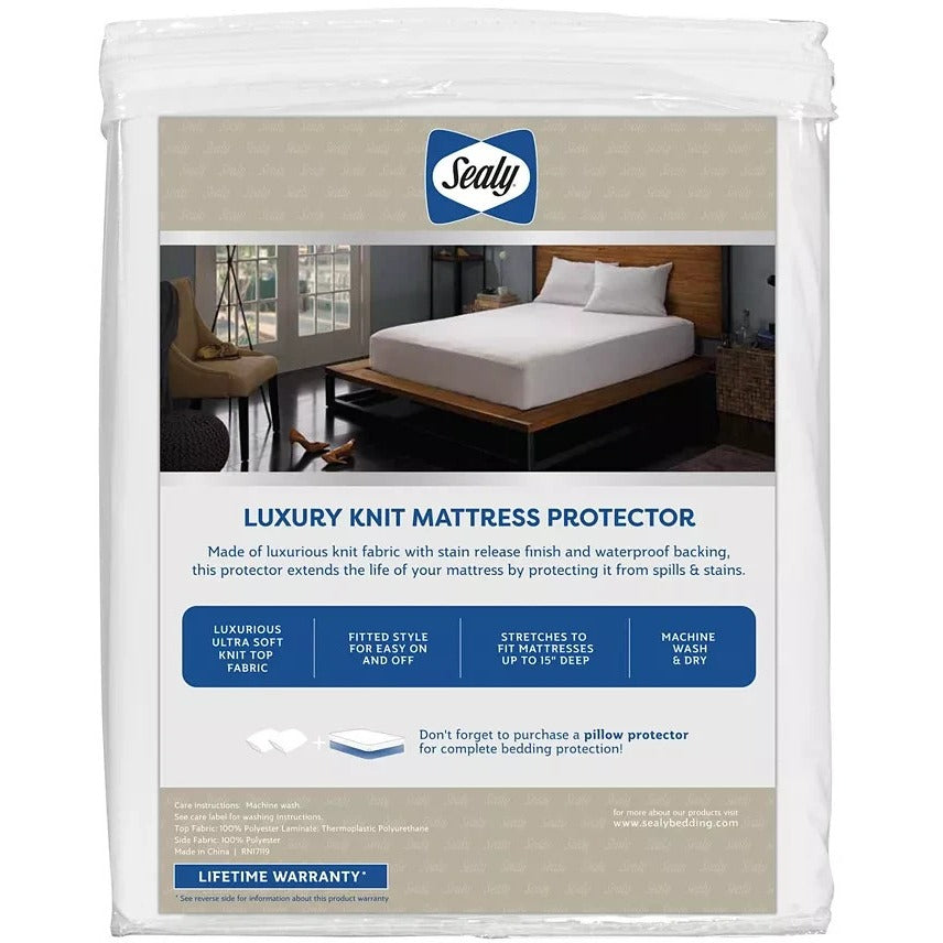 Sealy Luxury Knit Fitted Waterproof Mattress Protector, King $117