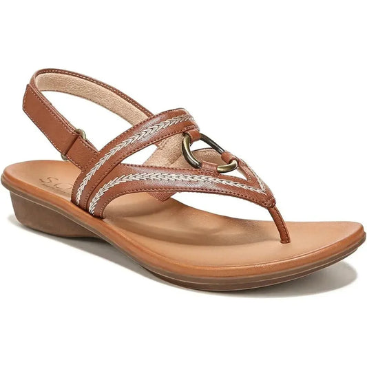 SOUL Naturalizer Sunny Thong Slingback Sandals Brown 6 Wide Comfort $100