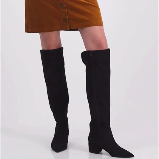 Gabriella Womens Black Faux Suede Knee-High On 34th Boots MSRP $129.50