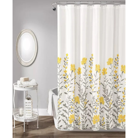 Lush Décor April Floral Shower Curtain 72x72 Soft Spring Design $54 MSRP