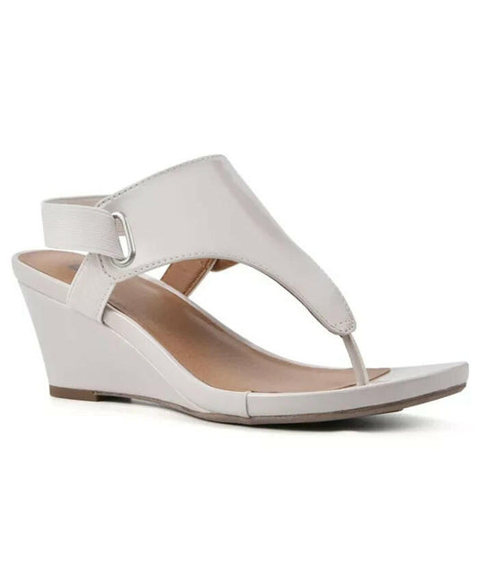 White Mountain Womens All Dres Wedge Sandals White Size 9.5 MSRP $79