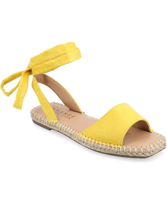 Journee Collection Emelie Espadrille Sandal Yellow 6.5 New $72