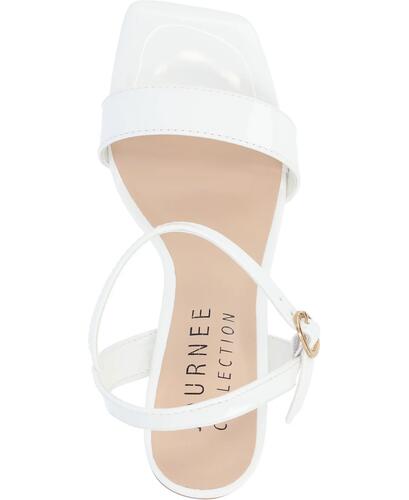 Journee Collection Tivona Sandals Heels – Women’s White Open Toe, Size 10