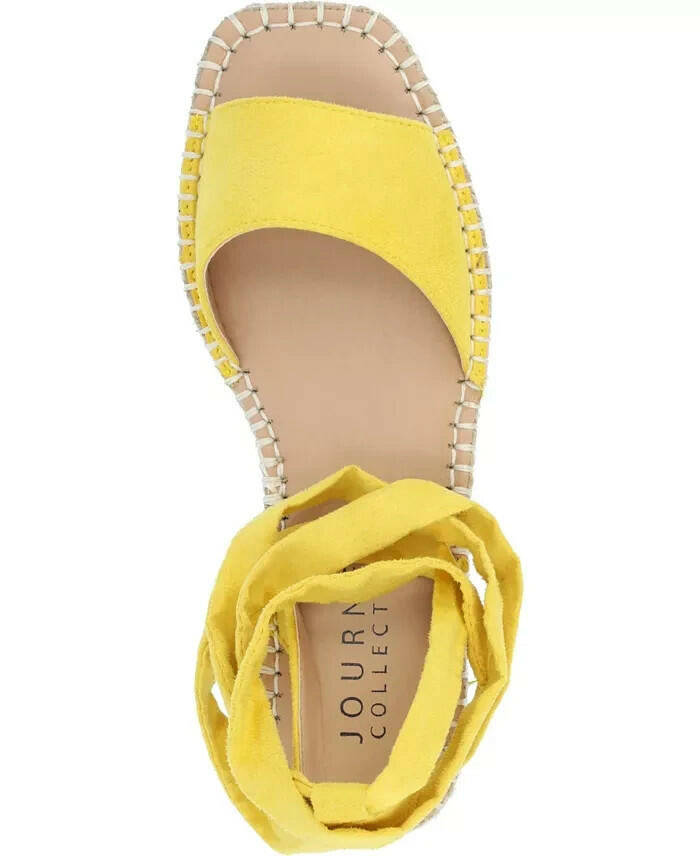 Journee Collection Emelie Espadrille Sandal Yellow 6.5 New $72