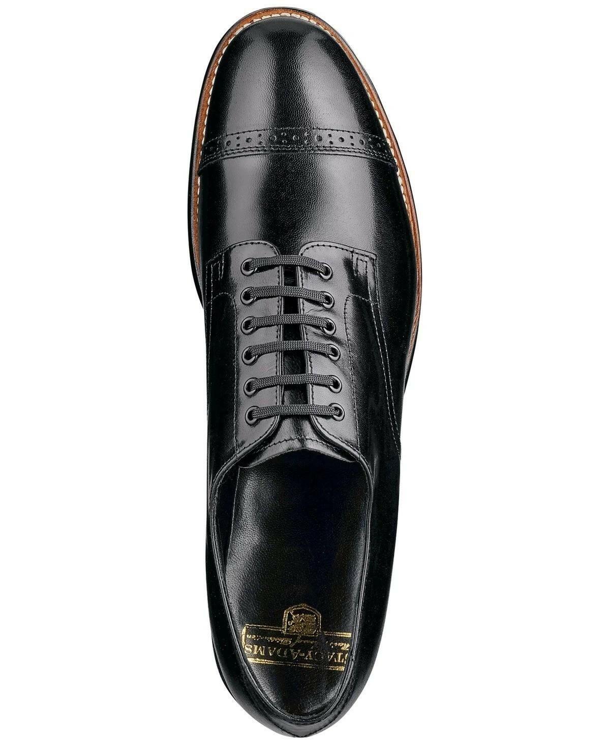 Stacy Adams Madison Cap Toe Oxford Mens Dress Shoes Black Leather Size 9.5 MSRP