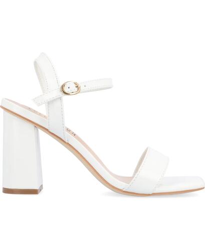 Journee Collection Tivona Sandals Heels – Women’s White Open Toe, Size 10