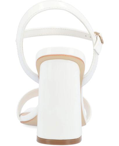 Journee Collection Tivona Sandals Heels – Women’s White Open Toe, Size 10