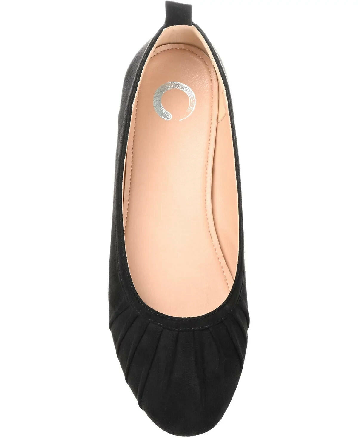 Journee Collection Women's Tannya Ruched Ballet Flats Black 9 MSRP $39
