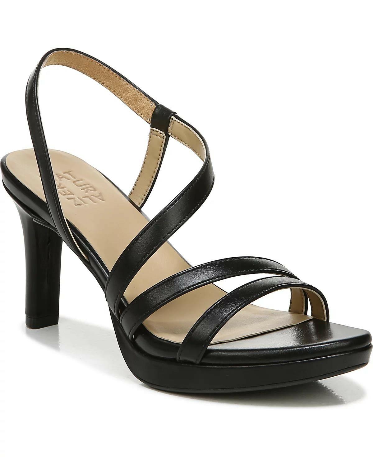 New Naturalizer Brenta black smooth Strappy dress sandals heels 6