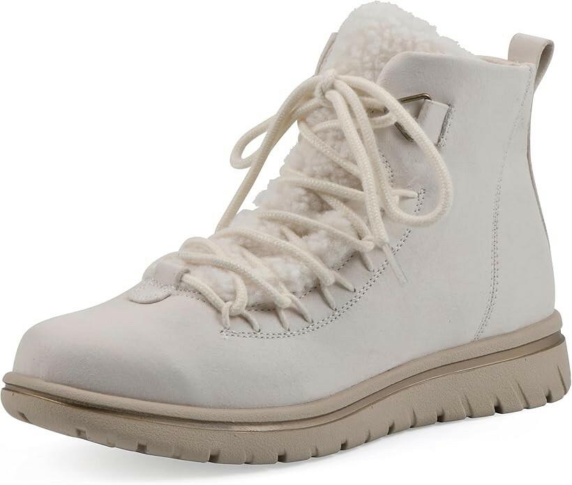 Cliffs by White Mountain Womens Happiest Lace Up Booties Winter White 10W MSRP $