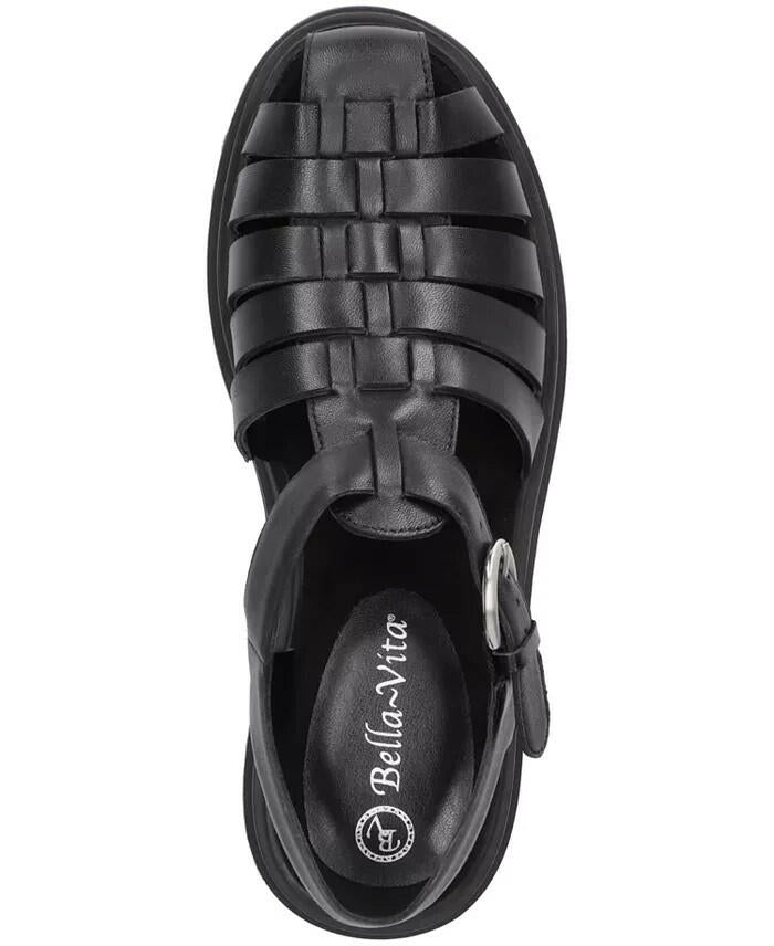 Bella Vita Womens Sinclaire Fisherman Sandals Black 11W New $100