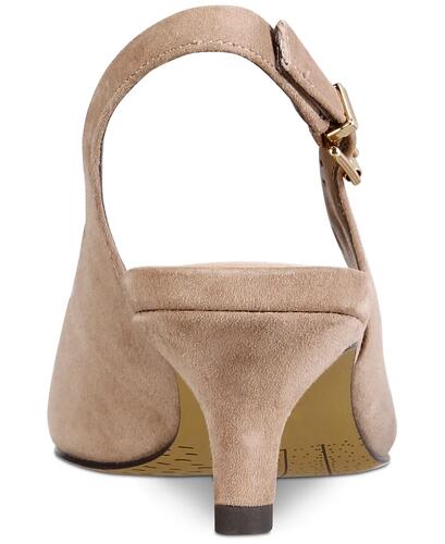 Bella Vita Scarlett Slingback Pumps – Women’s Almond Kidsuede, Size 9N, Comfort