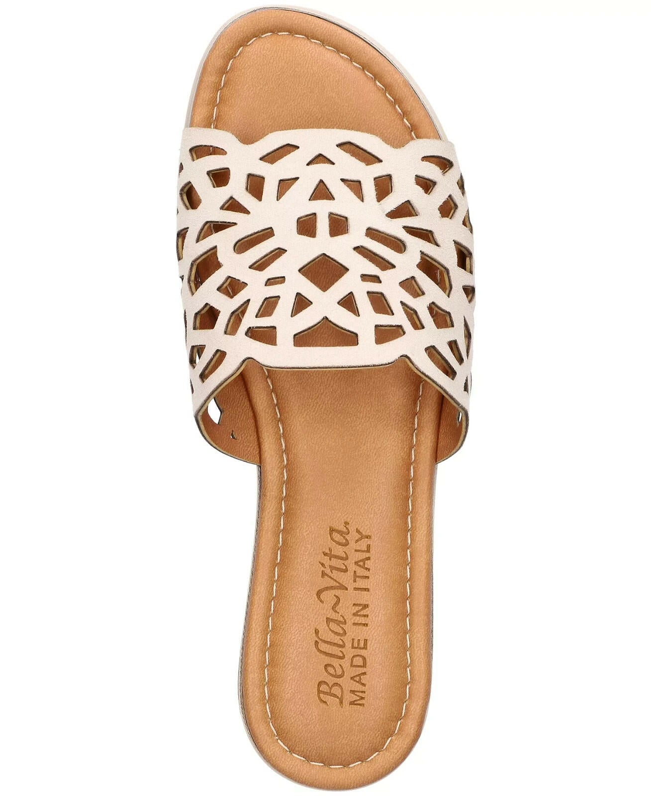 Bella Vita Womens Cas Italy Slide Sandals Stone Ivory Size 9.5 New $100