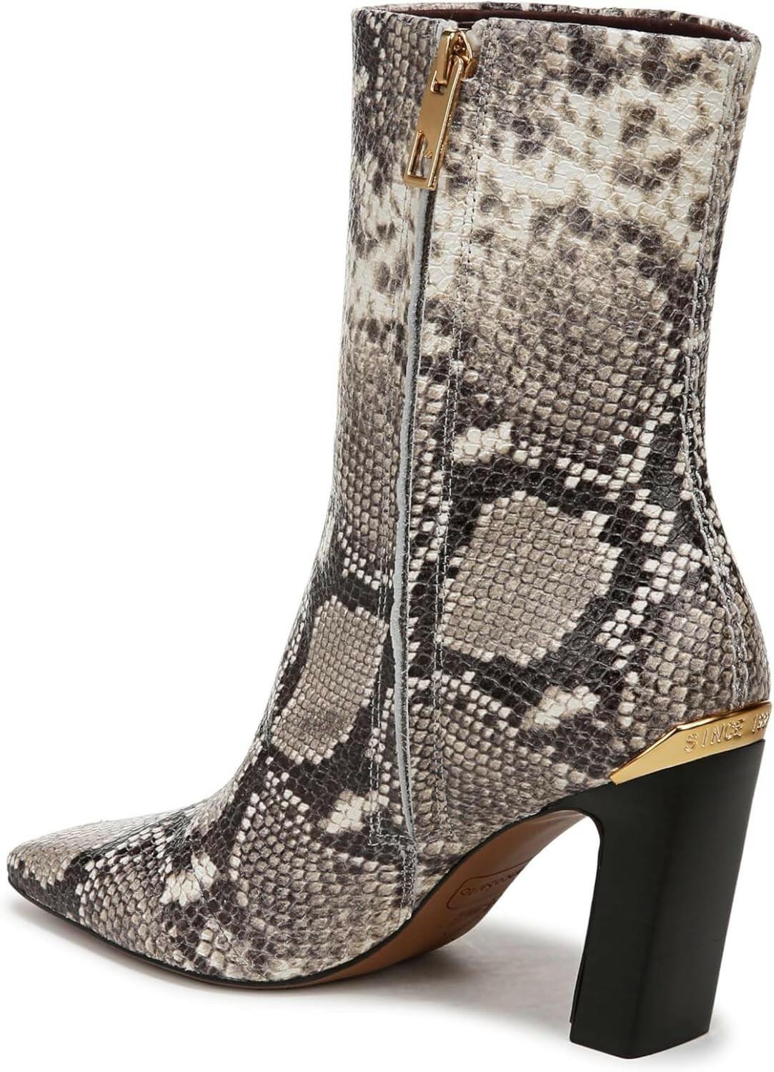 Franco Sarto Briar Snake Print Bootie Grey Size 8 MSRP $179