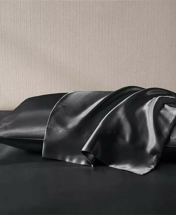 Madison Park Essentials Satin Black King Pillowcase Set of 2 MSRP $20