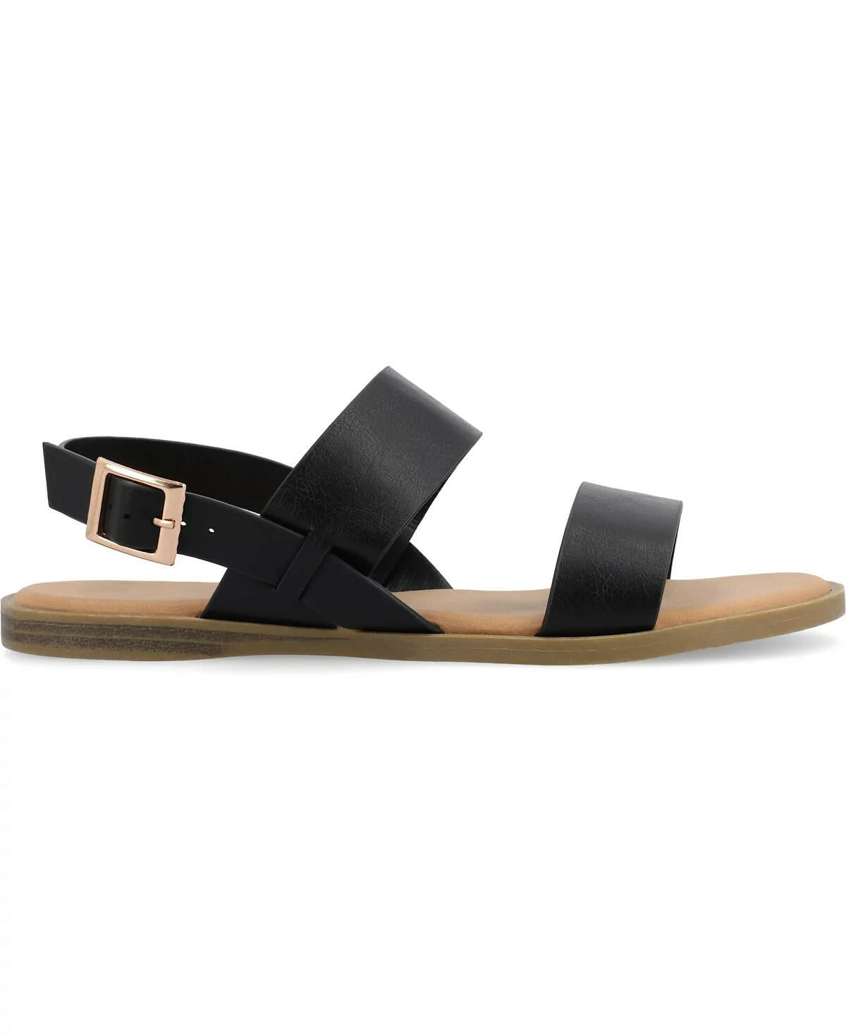 Journee Collection Womens Lavine Double Strap Sandals Black Size 9  MSRP $59