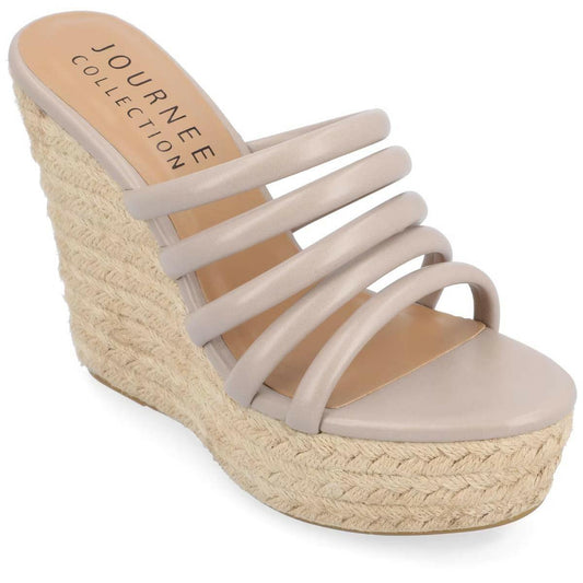 Journee Collection Cynthie Espadrille Wedge Sandals – Women’s Tan, Size 10