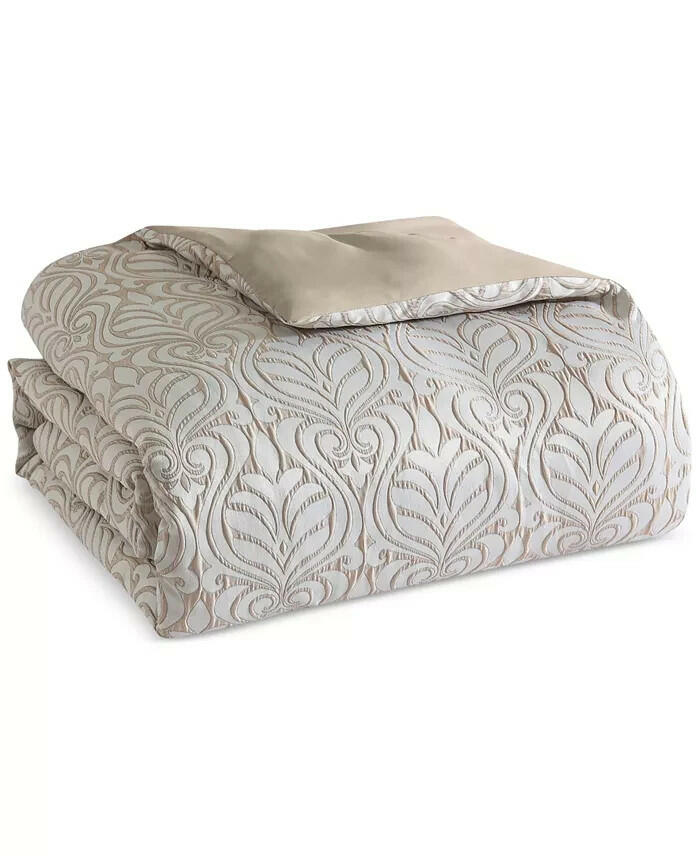 Hallmart Yovana 14-Pc King Comforter Set Neutral Jacquard MSRP $460