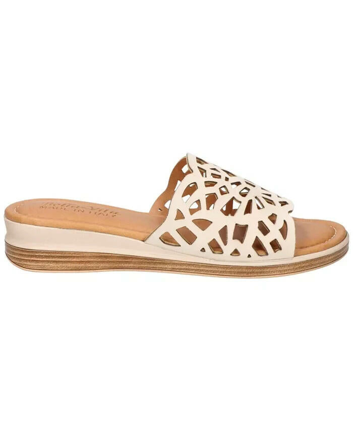 Bella Vita Womens Cas Italy Slide Sandals Stone Ivory Size 9.5 New $100
