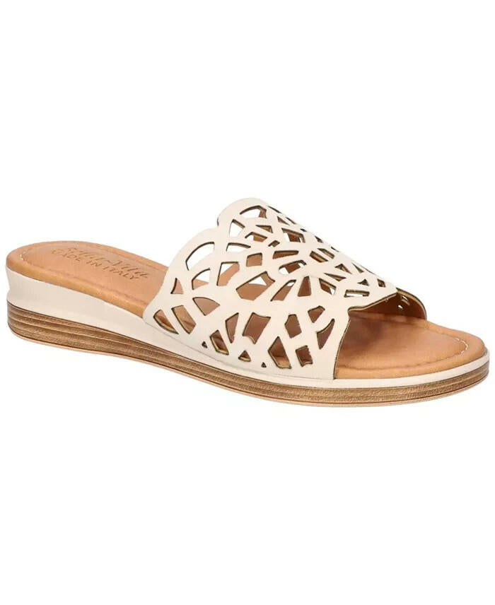 Bella Vita Womens Cas Italy Slide Sandals Stone Ivory Size 9.5 New $100