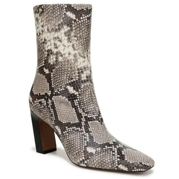 Franco Sarto Briar Snake Print Bootie Grey Size 8 MSRP $179