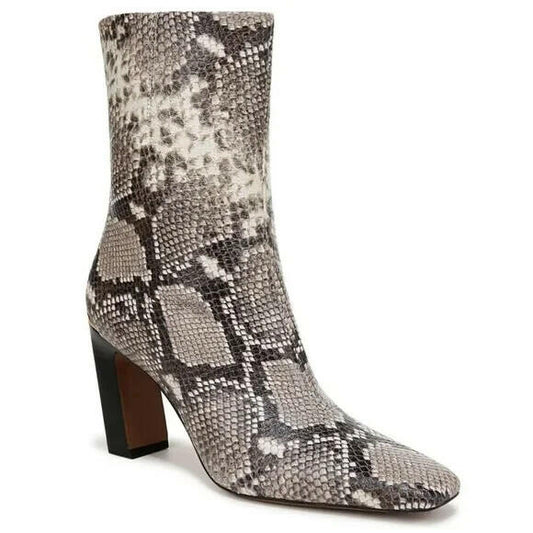 Franco Sarto Briar Snake Print Bootie Grey Size 11 MSRP $179